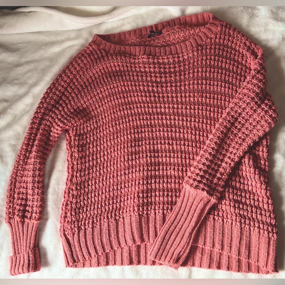 Express Women's Size Small Pink Oversized Chunky Pullover Sweater